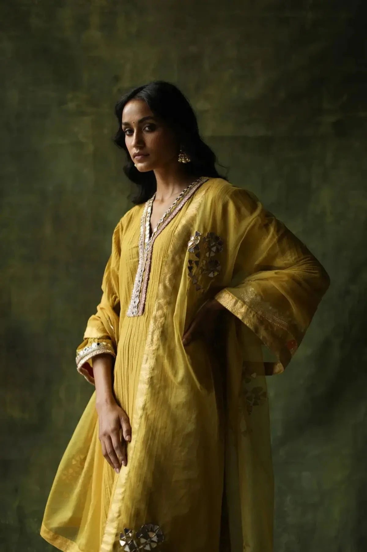 Bahaar Mustard Kurta Set - Pallodstore