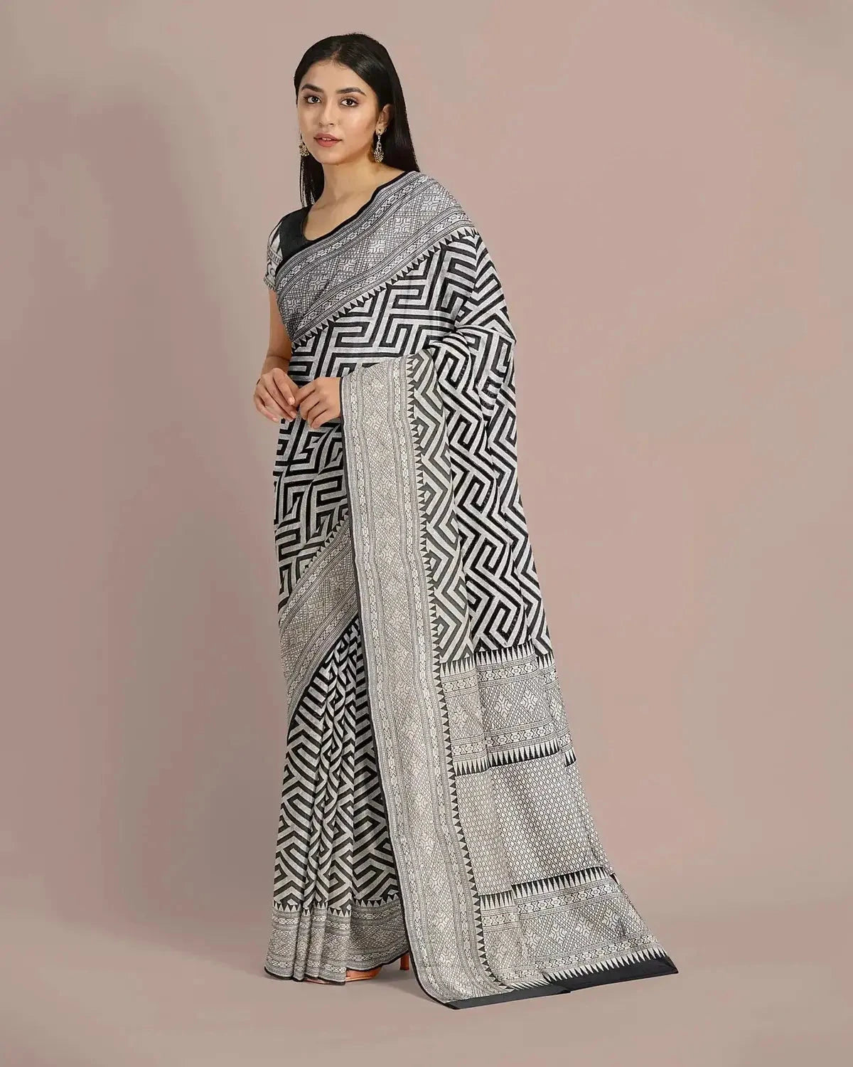 Banarasi Black and Silver Georgette Saree - Pallodstore