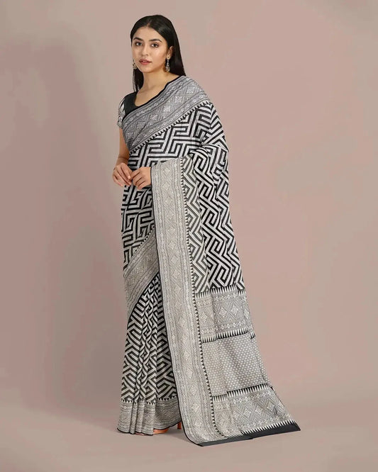 Banarasi Black and Silver Georgette Saree - Pallodstore