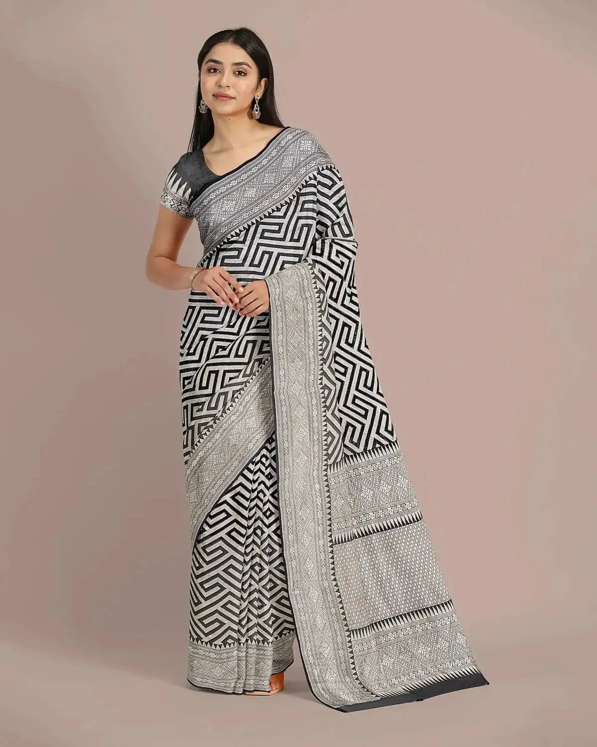 Banarasi Black and Silver Georgette Saree - Pallodstore