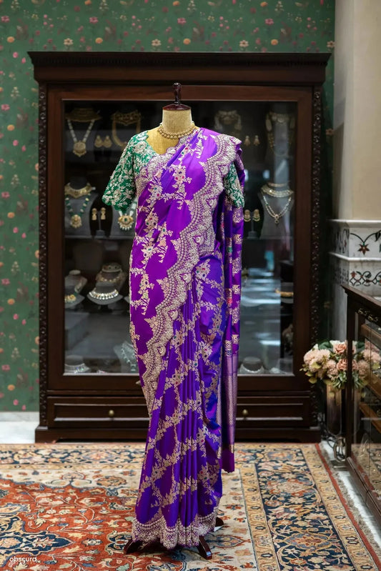 Banarasi Silk Meenakari Zari Weaving Saree - Pallodstore