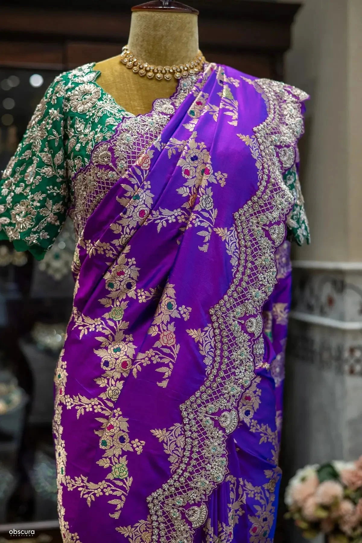 Banarasi Silk Meenakari Zari Weaving Saree - Pallodstore
