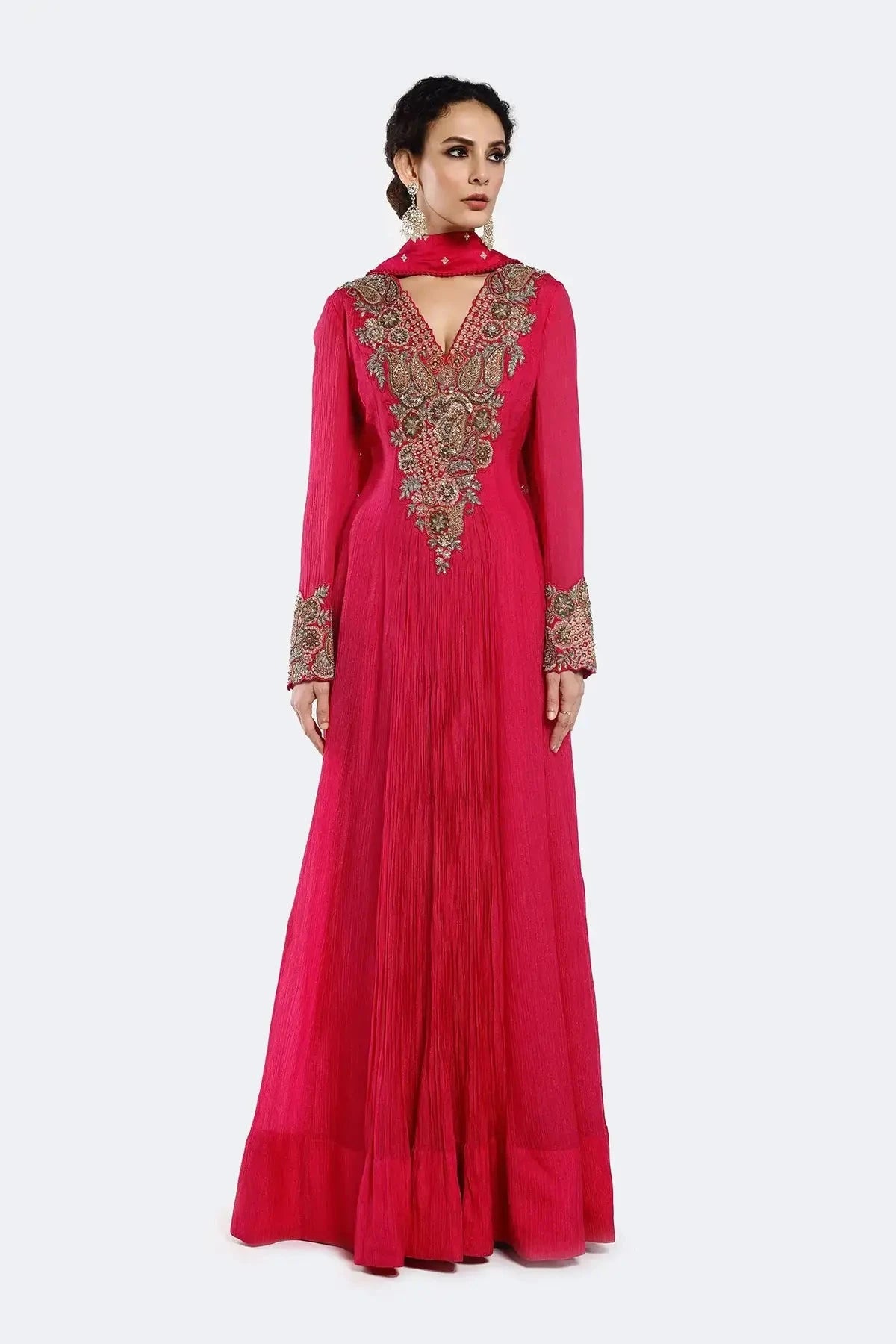 Bedecked Paisley Anarkali Suit Set - Pallodstore