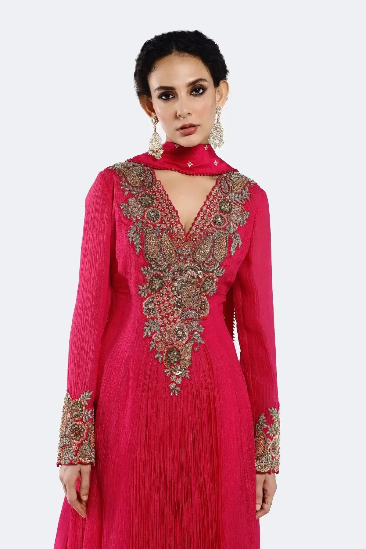Bedecked Paisley Anarkali Suit Set - Pallodstore