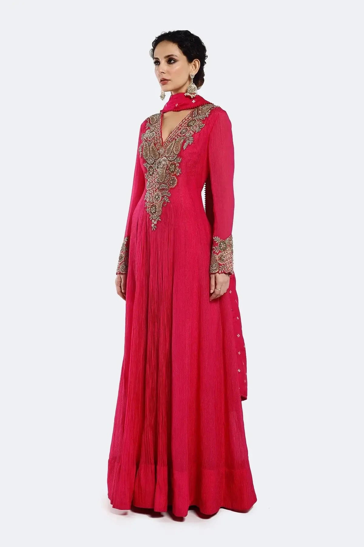 Bedecked Paisley Anarkali Suit Set - Pallodstore