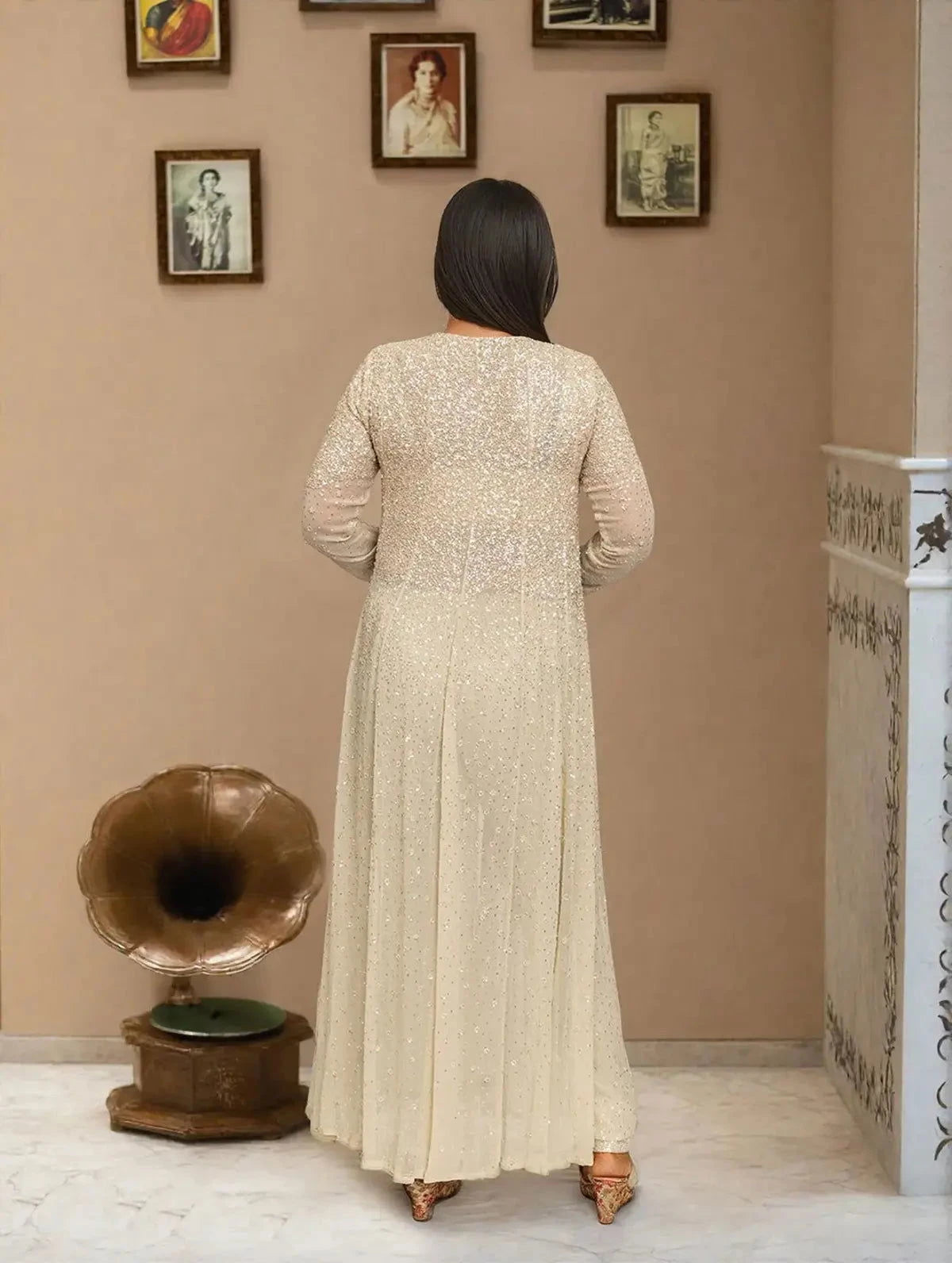 Beige Indo-western Suit - Pallodstore