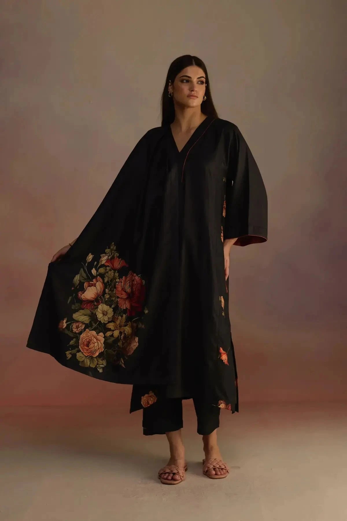 Bergamot Charcoal Kurta Set - Pallodstore