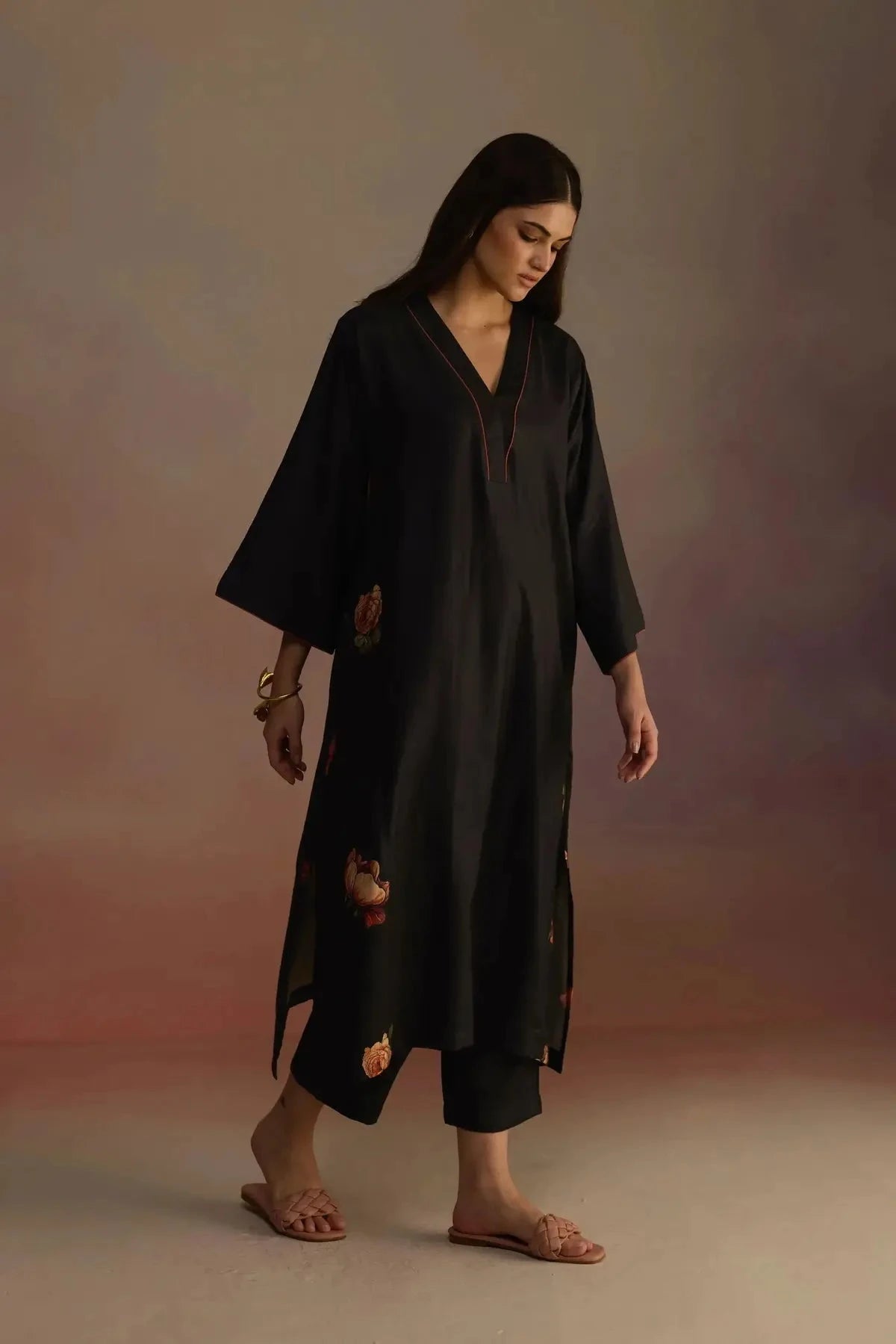 Bergamot Charcoal Kurta Set - Pallodstore
