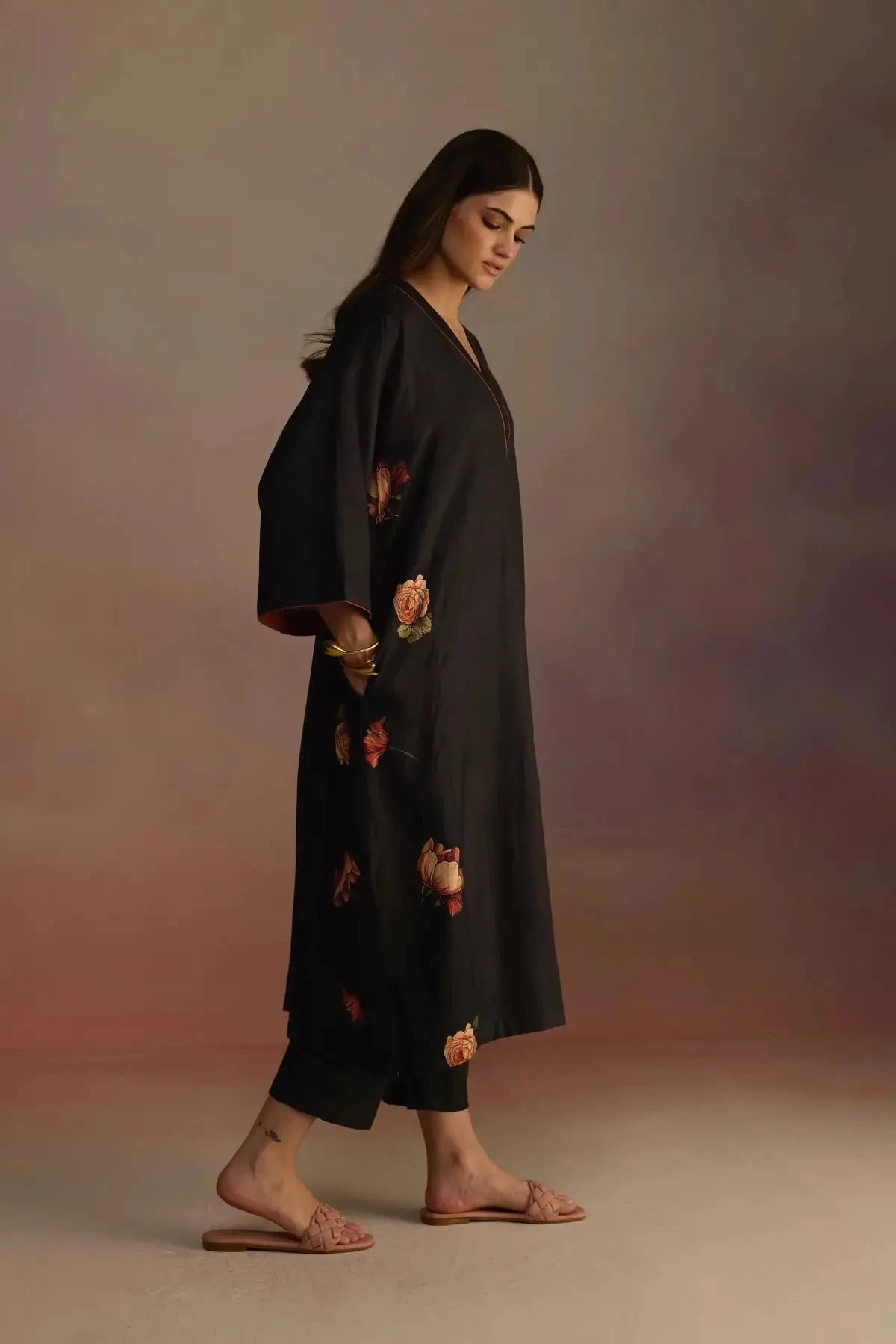 Bergamot Charcoal Kurta Set - Pallodstore