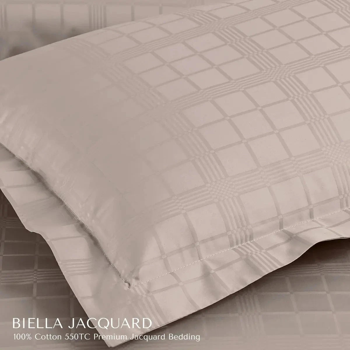 Biella Jacquard Beige King Size Bedsheet Set - Pallodstore