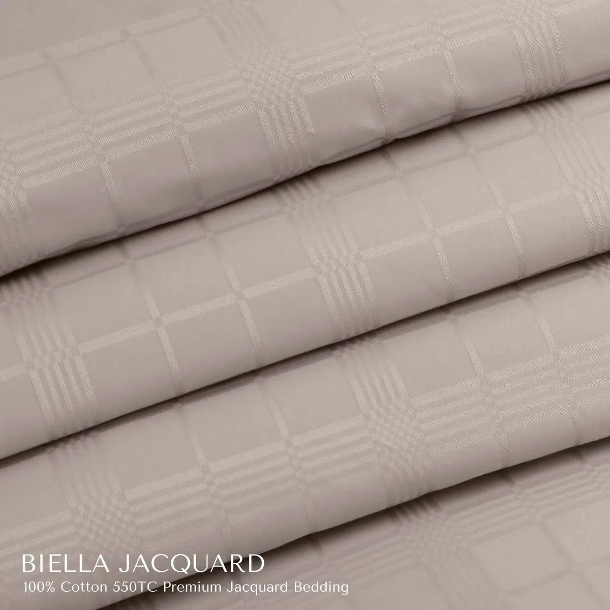 Biella Jacquard Beige King Size Bedsheet Set - Pallodstore