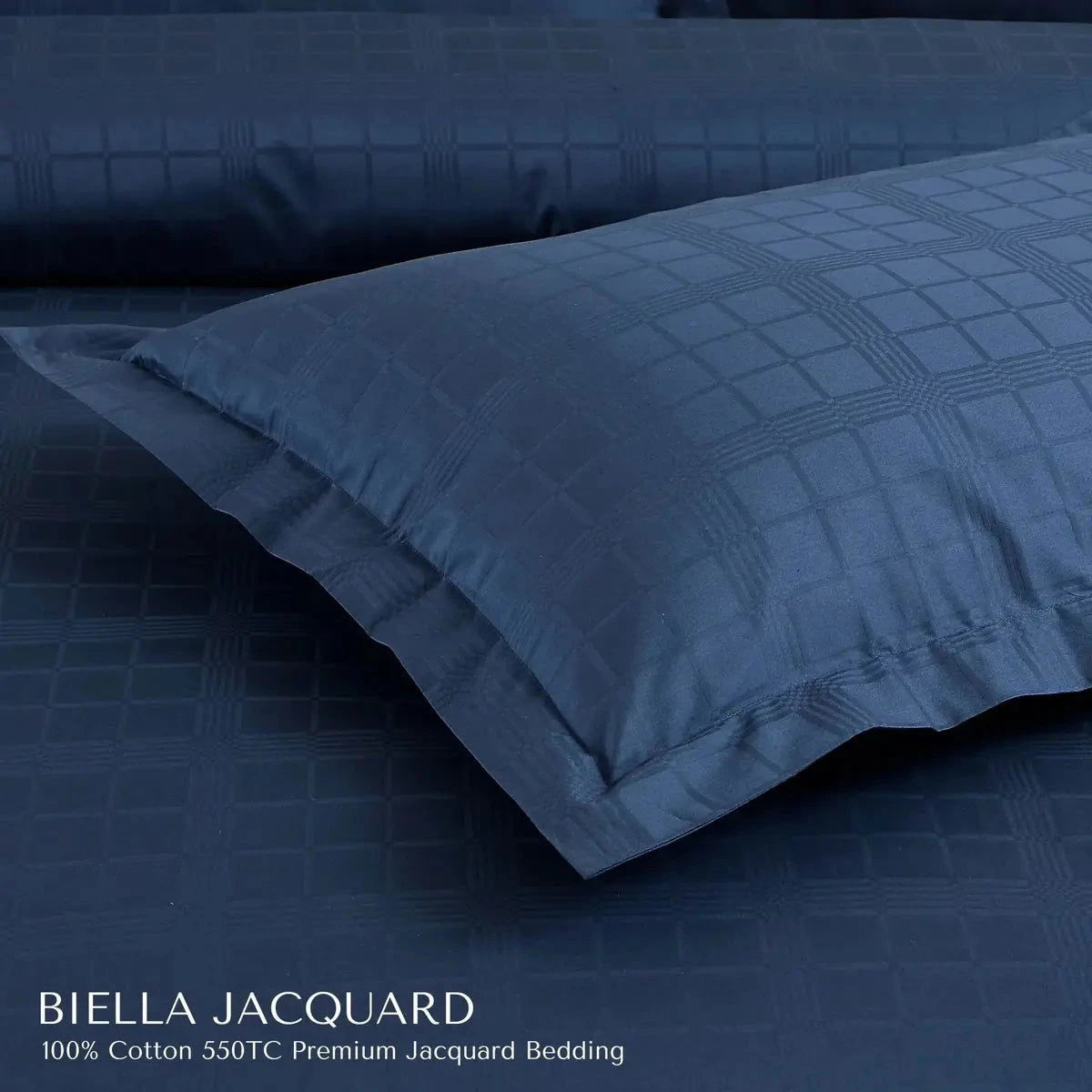 Biella Jacquard Blue King Size Bedsheet Set - Pallodstore