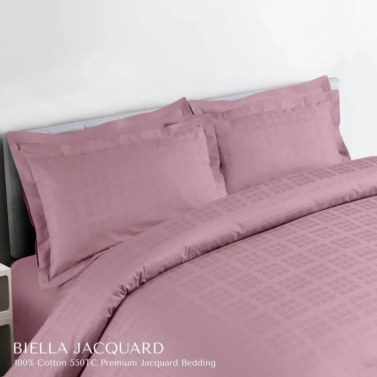 Biella Jacquard Blush Pink King Size Bedsheet Set - Pallodstore