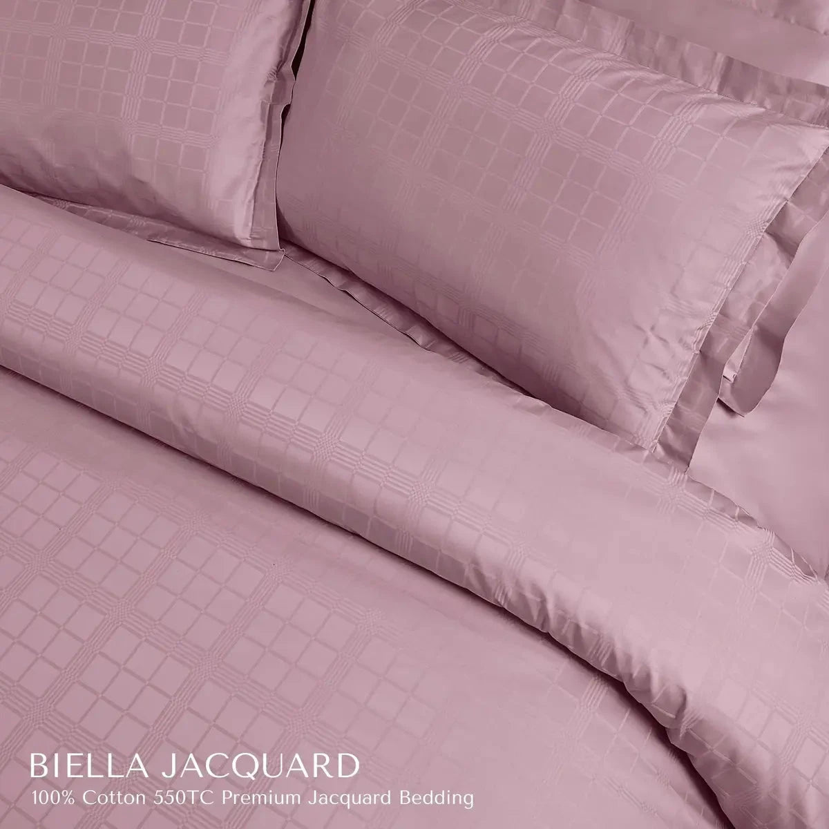 Biella Jacquard Blush Pink King Size Bedsheet Set - Pallodstore