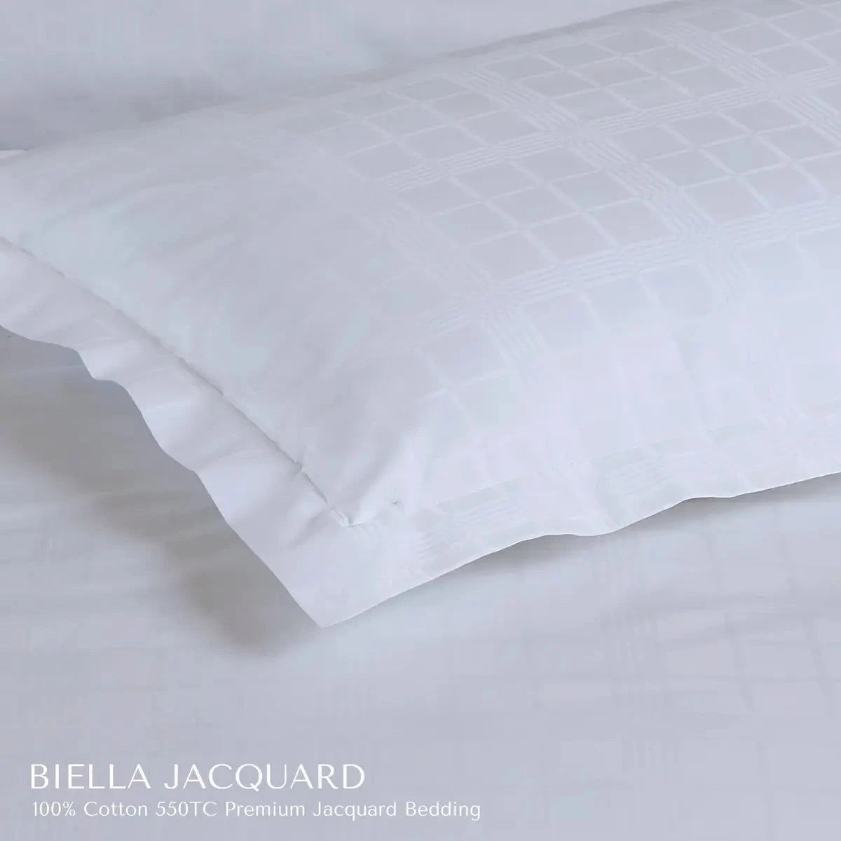 Biella Jacquard Brilliant White King Size Bedsheet Set - Pallodstore