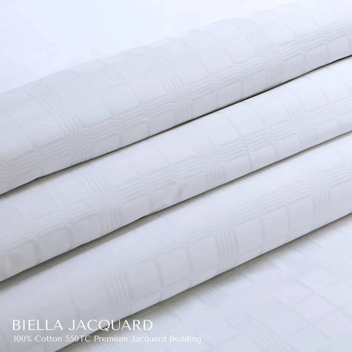 Biella Jacquard Brilliant White King Size Bedsheet Set - Pallodstore
