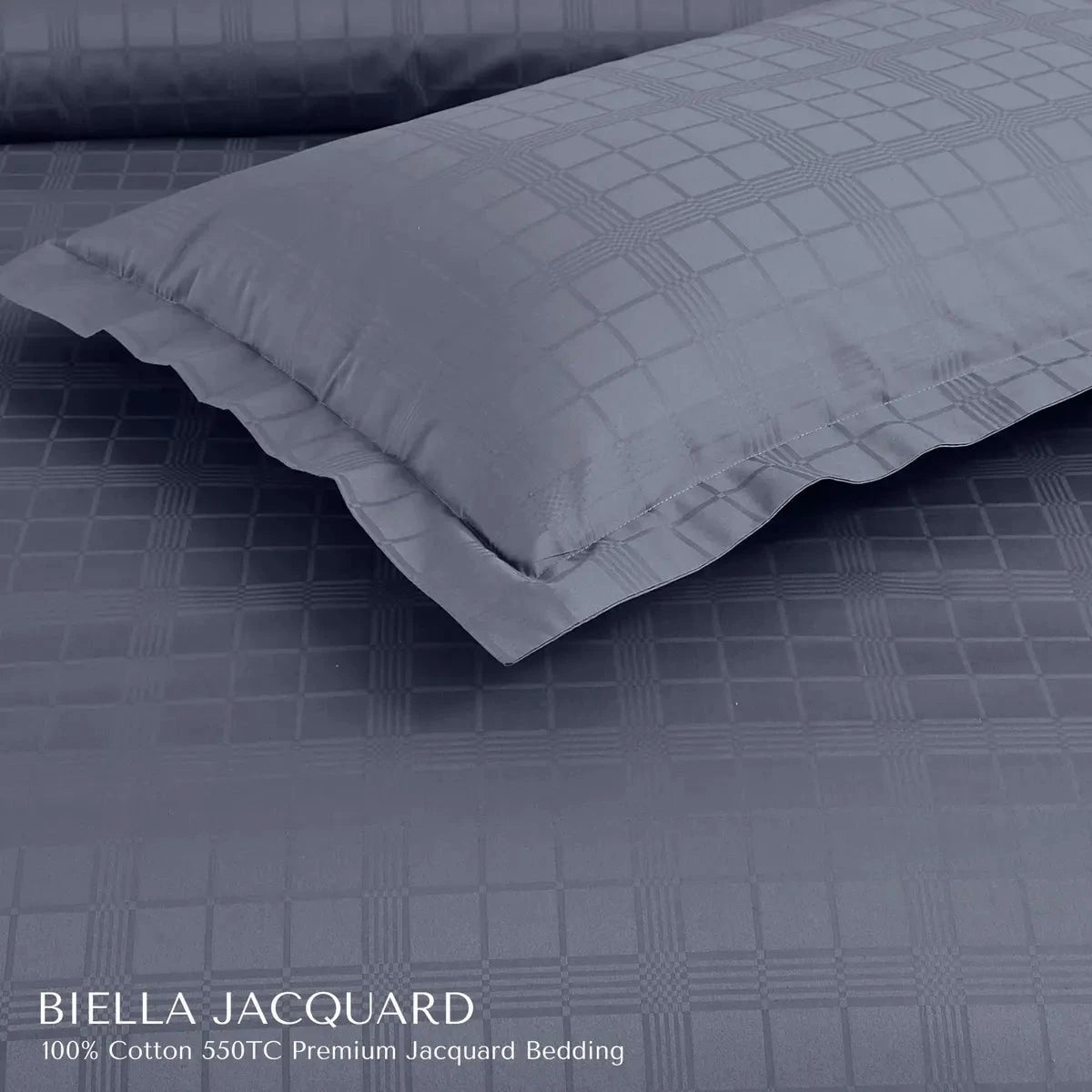Biella Jacquard Grey King Size Bedsheet Set - Pallodstore