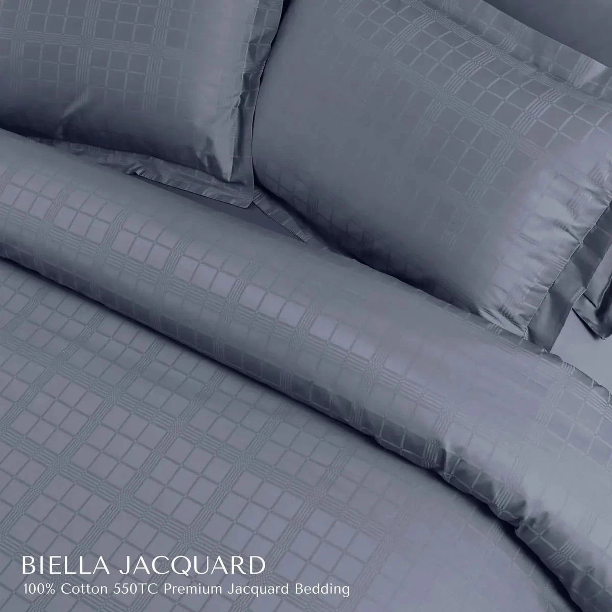 Biella Jacquard Grey King Size Bedsheet Set - Pallodstore