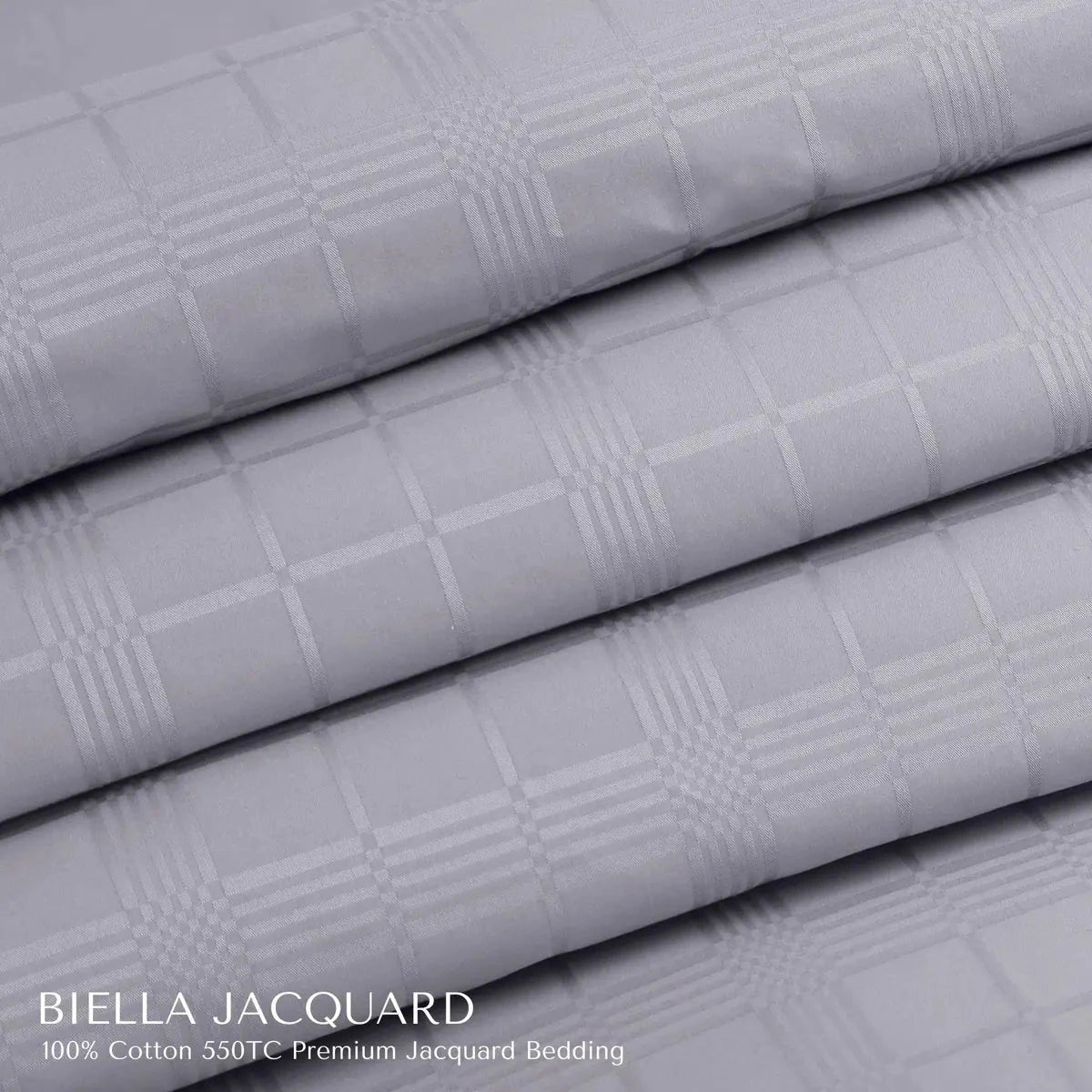 Biella Jacquard Light Grey King Size Bedsheet Set - Pallodstore