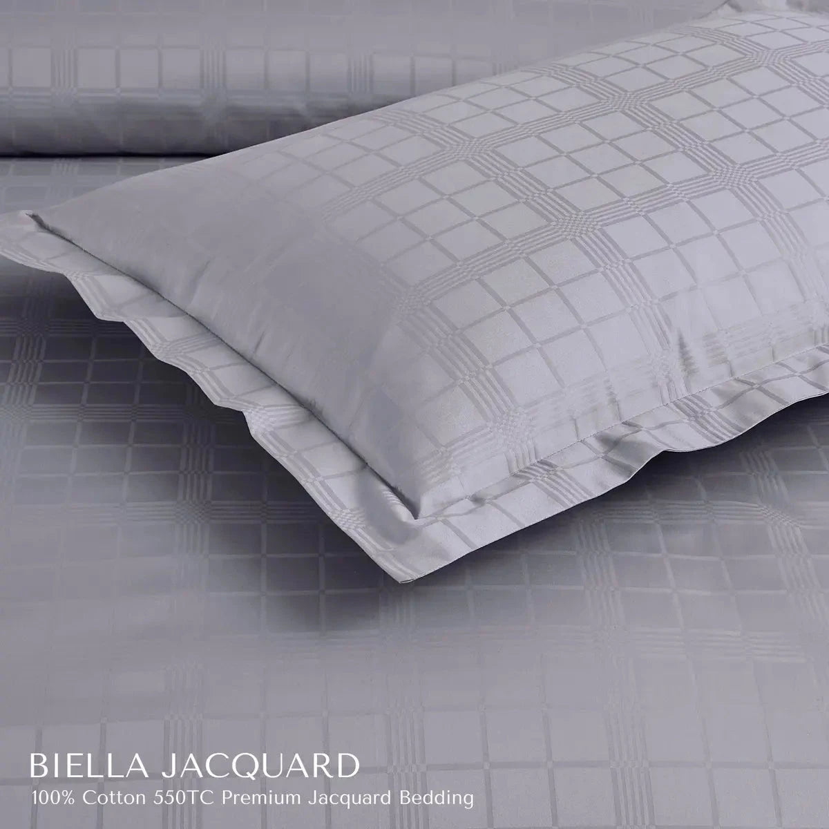 Biella Jacquard Light Grey King Size Bedsheet Set - Pallodstore