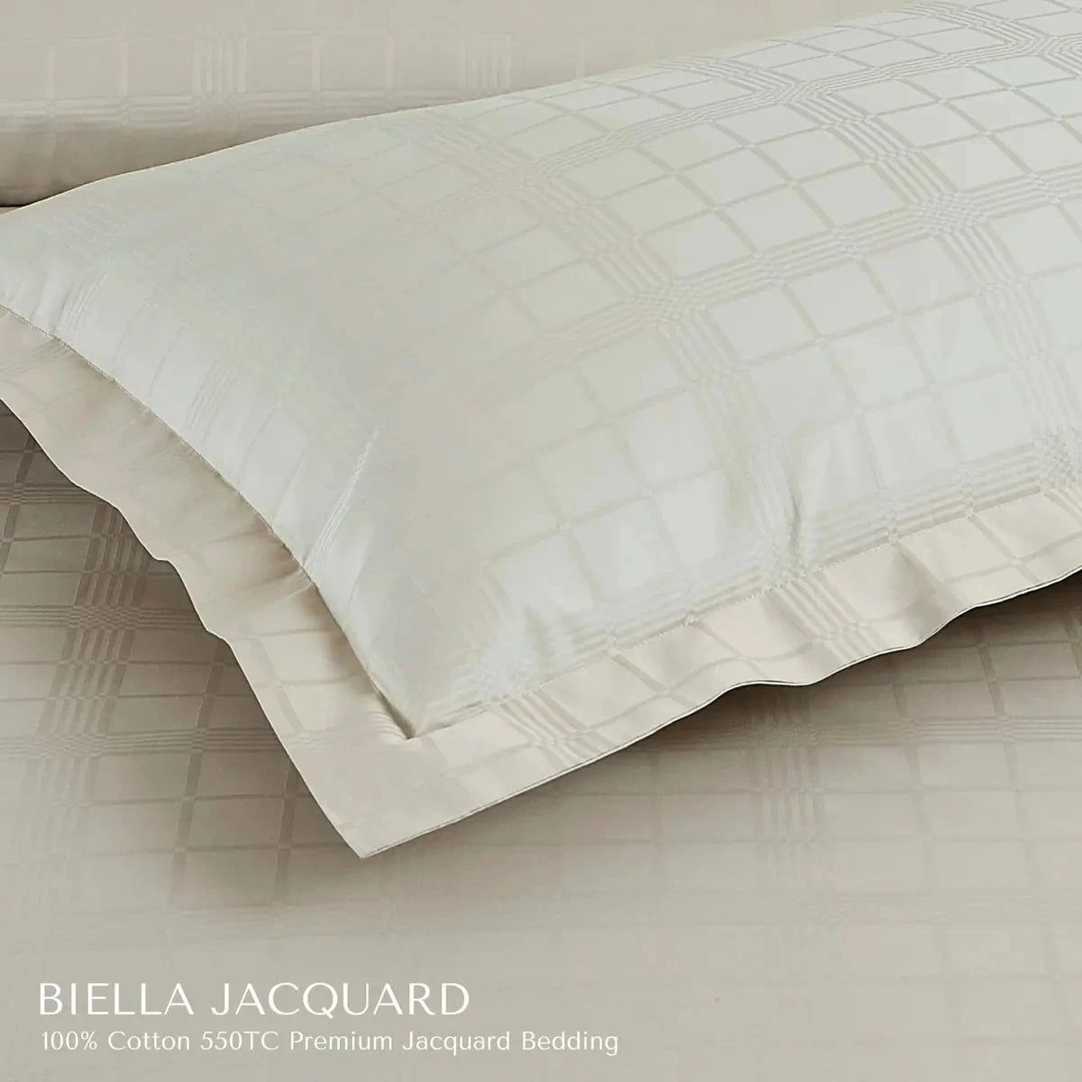 Biella Jacquard Olive Beige King Size Bedsheet Set - Pallodstore