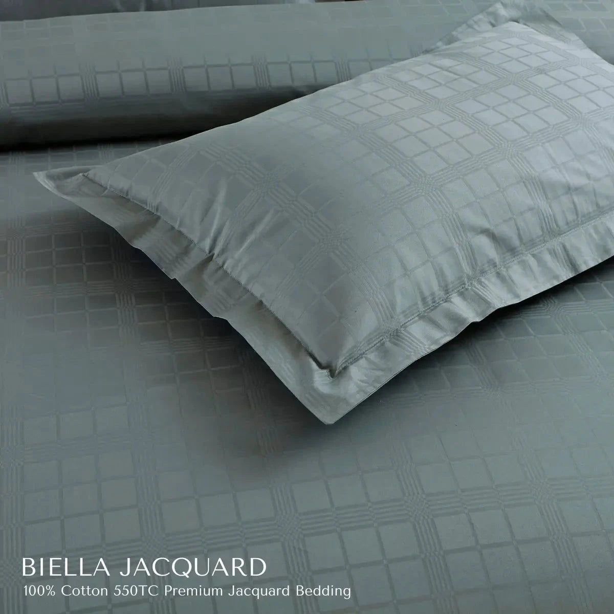 Biella Jacquard Olive Green King Size Bedsheet Set - Pallodstore