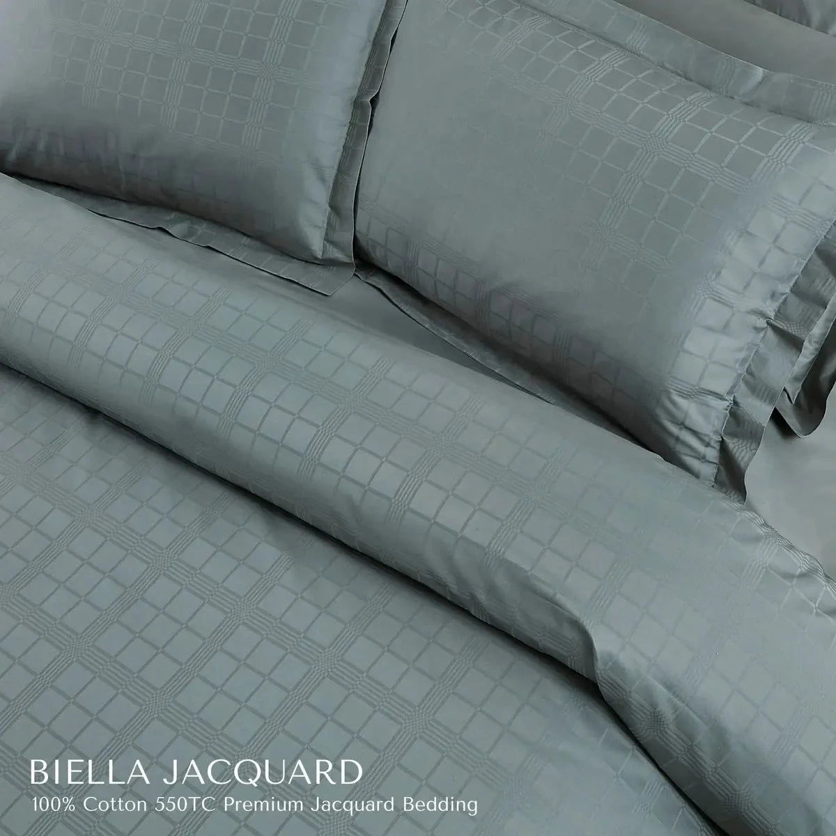Biella Jacquard Olive Green King Size Bedsheet Set - Pallodstore
