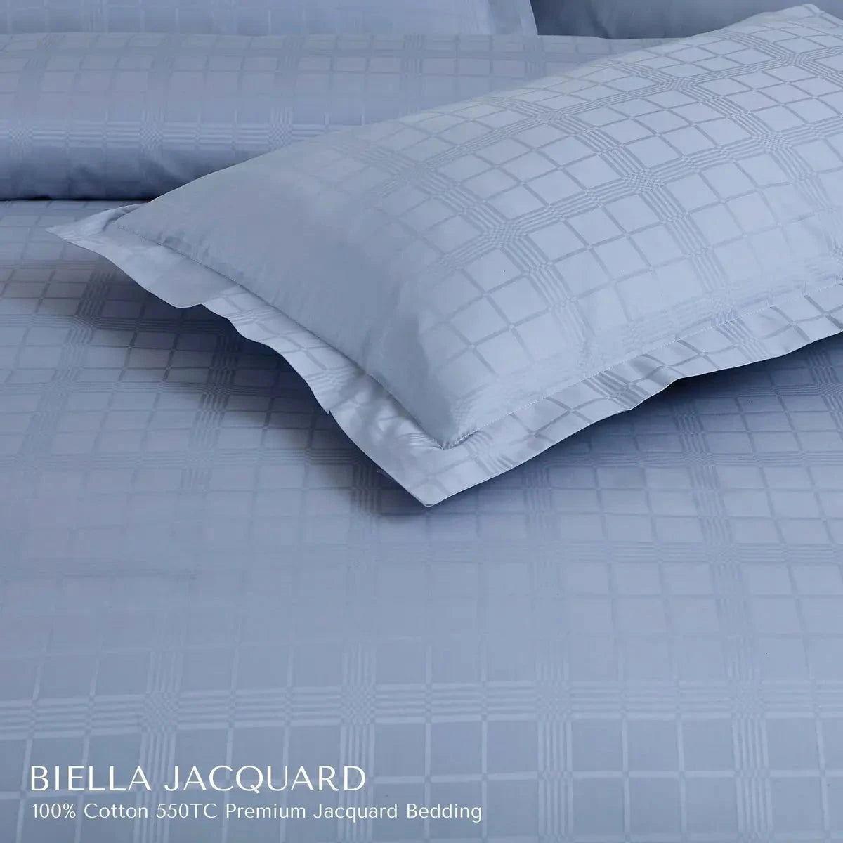 Biella Jacquard Pigeon Blue King Size Bedsheet Set - Pallodstore