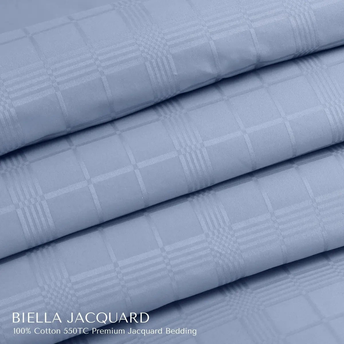 Biella Jacquard Pigeon Blue King Size Bedsheet Set - Pallodstore