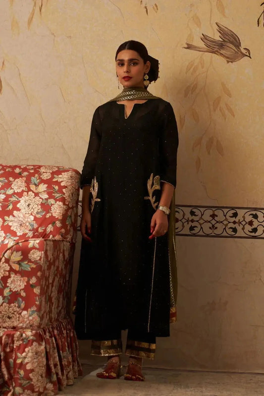 Black Anar Kurta Set - Pallodstore