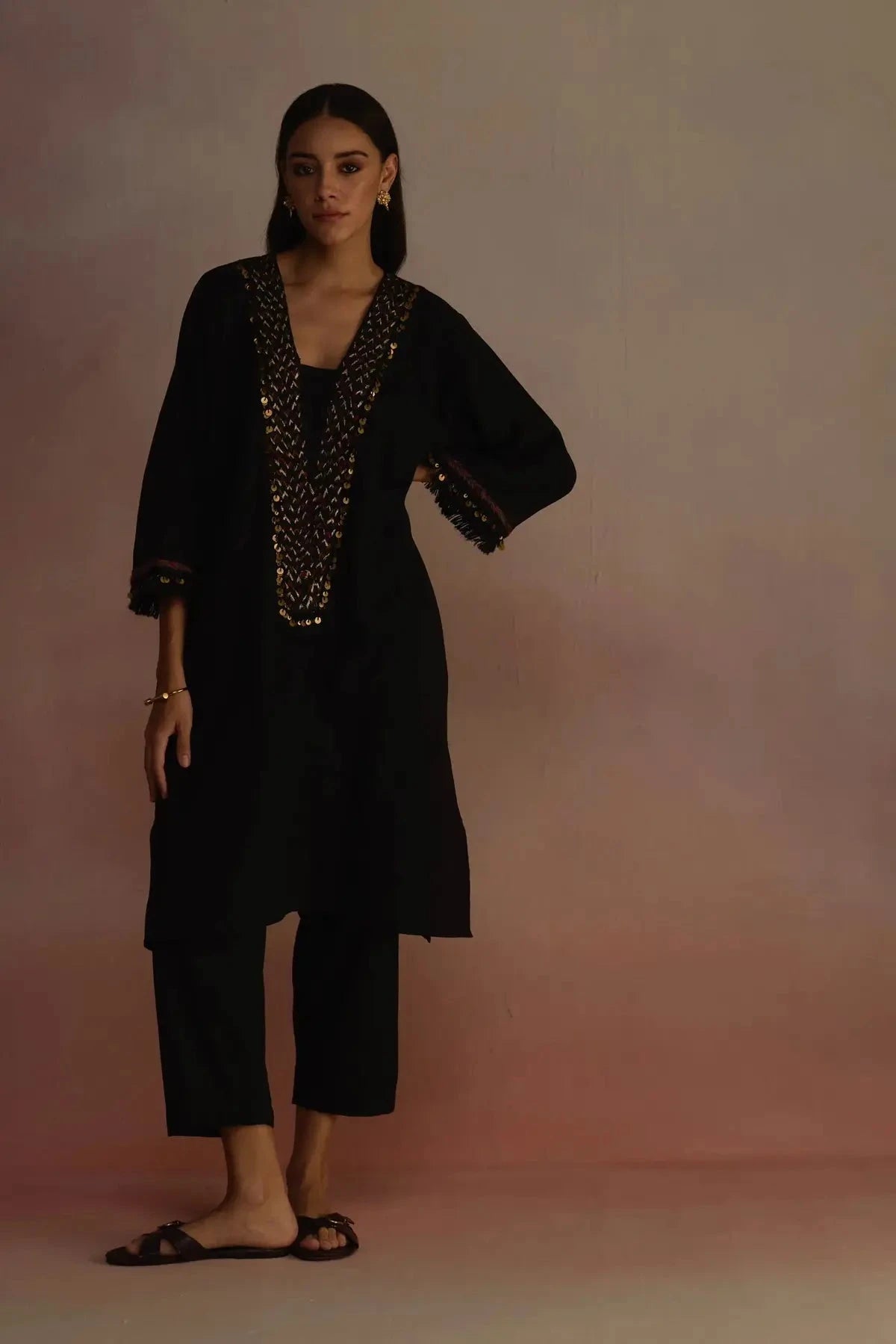 Black Neroli Kurta Set - Pallodstore