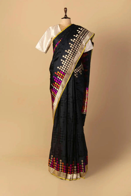 Black Tanchoi Banarasi Saree - Pallodstore