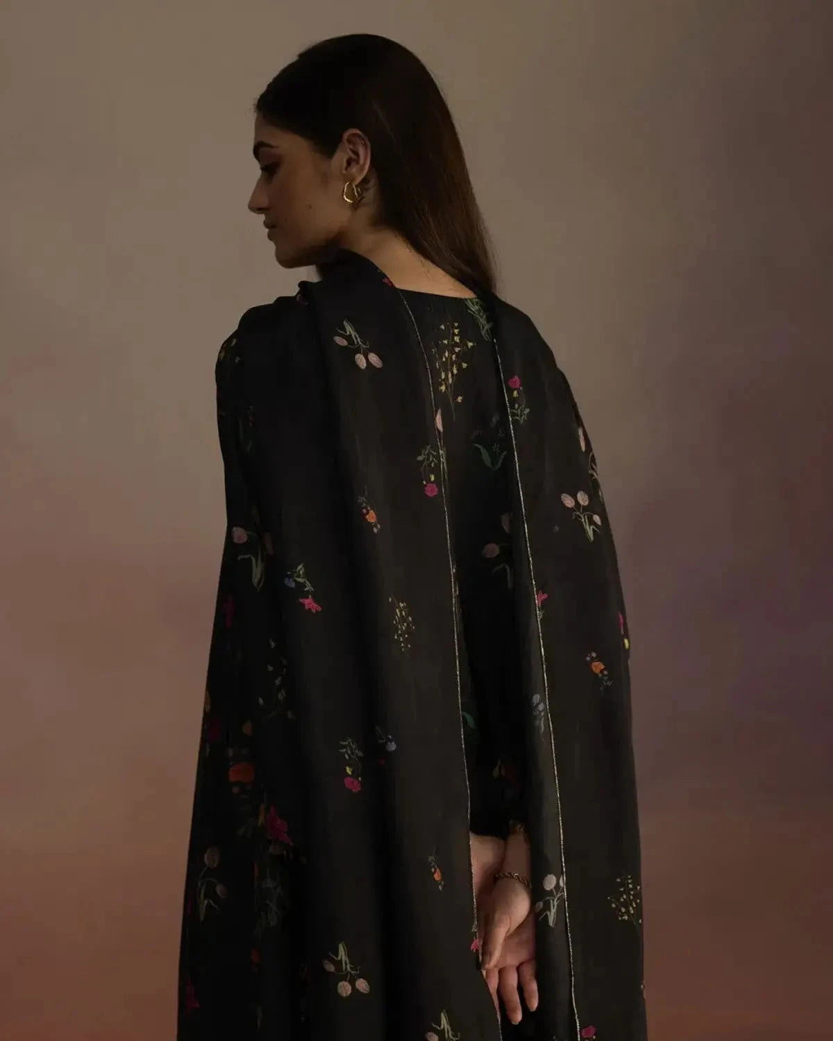 Black Zaira Long Kurta Set - Pallodstore