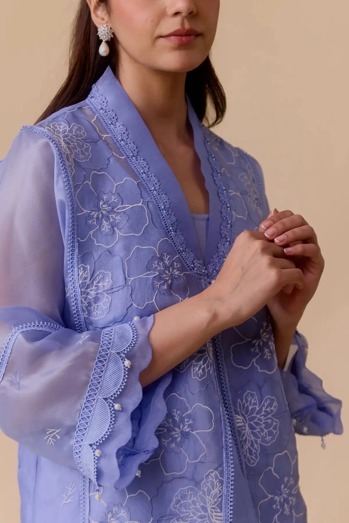 Blue Ambreen Kurta Set - Pallodstore