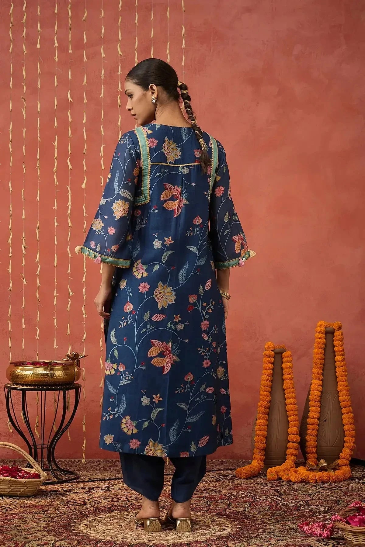 Blue Chintz Long Kurta Set - Pallodstore