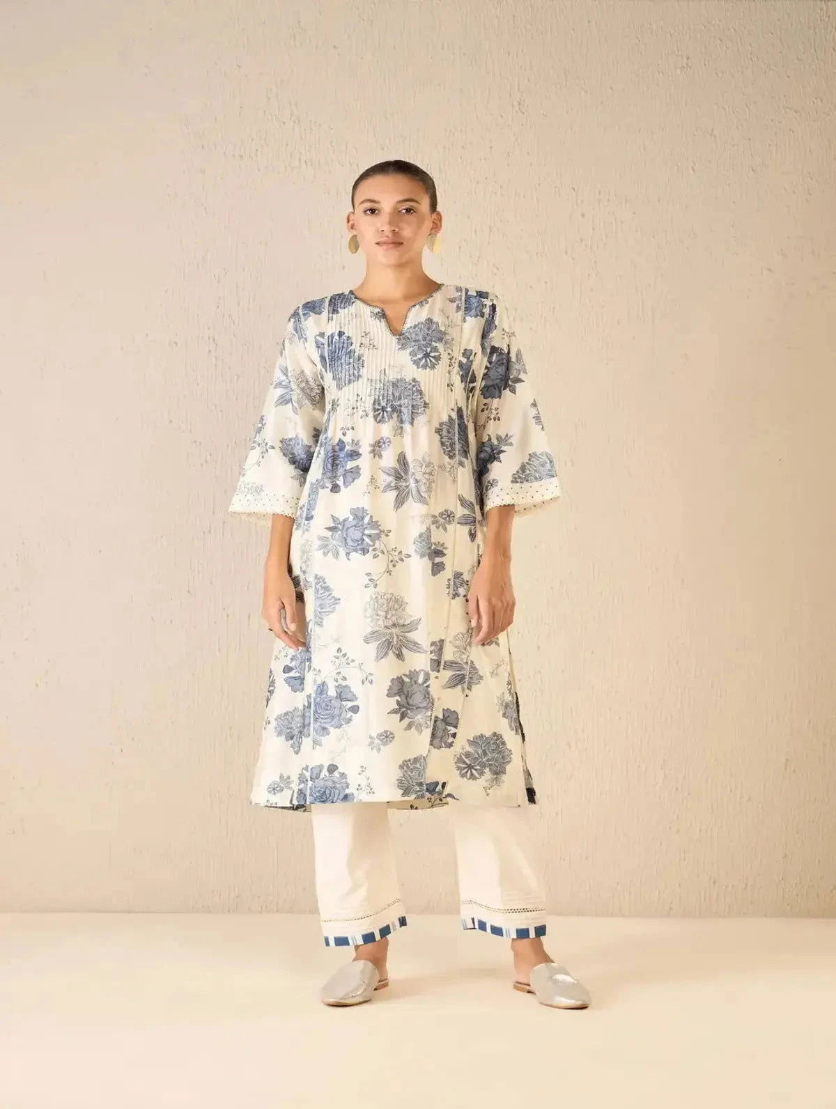 Blue Floral Fantasy Choga Set - Pallodstore