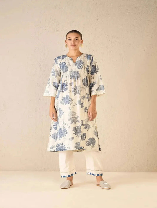 Blue Floral Fantasy Choga Set - Pallodstore