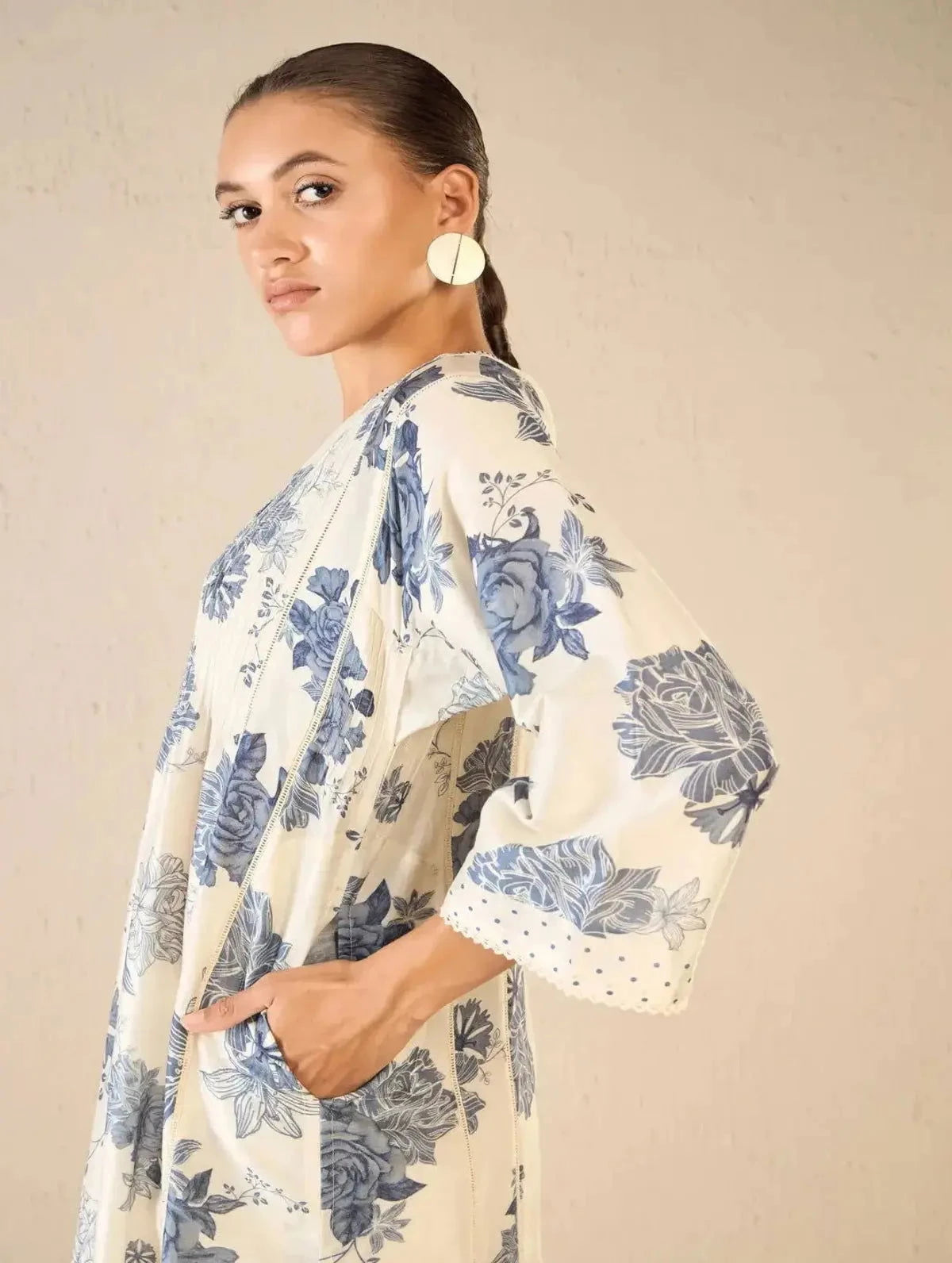 Blue Floral Fantasy Choga Set - Pallodstore