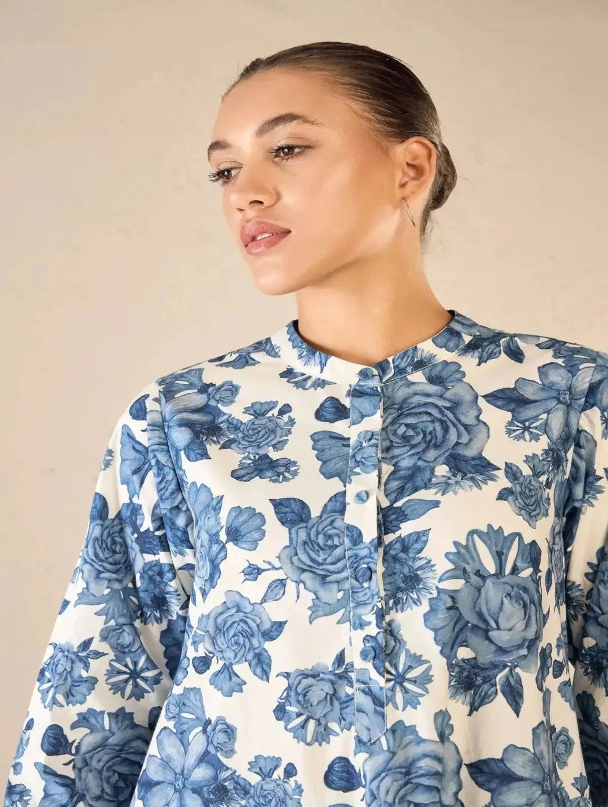 Blue Rose Tunic co-ord Set - Pallodstore