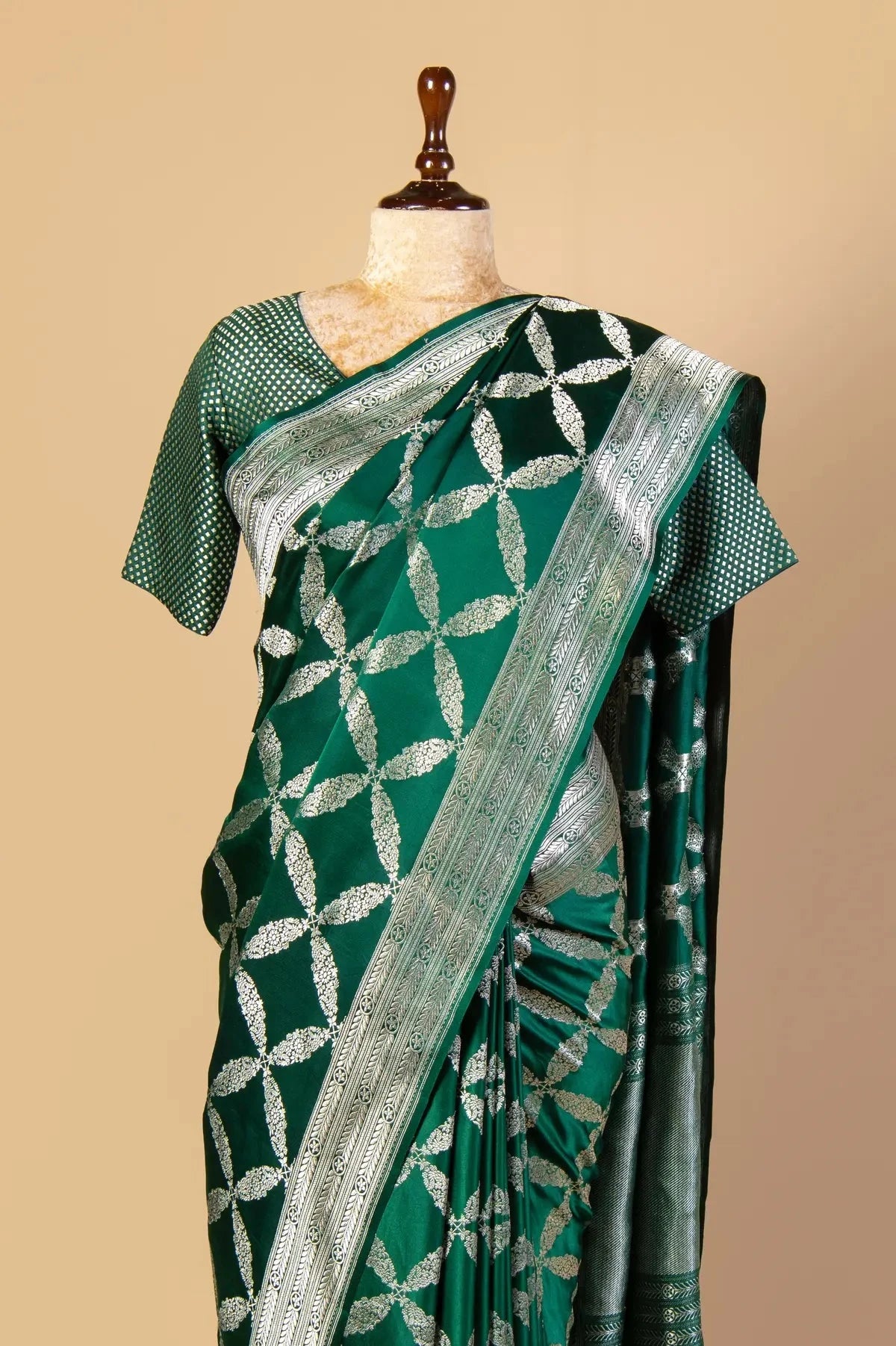 Bottle Green Gajji Silk Saree - Pallodstore