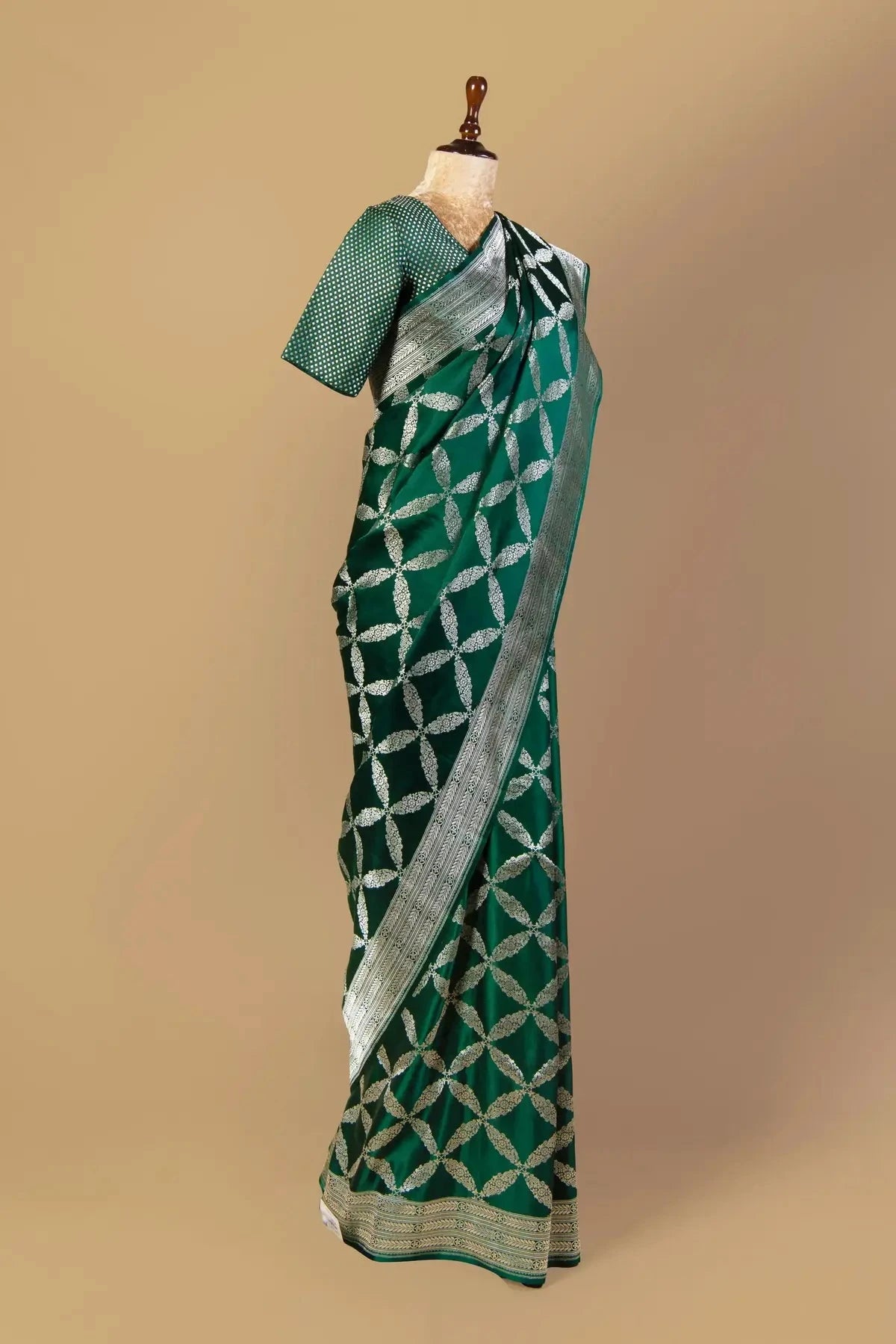 Bottle Green Gajji Silk Saree - Pallodstore