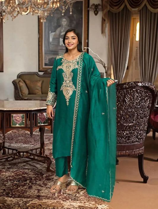Bottle Green Straight Suit - Pallodstore
