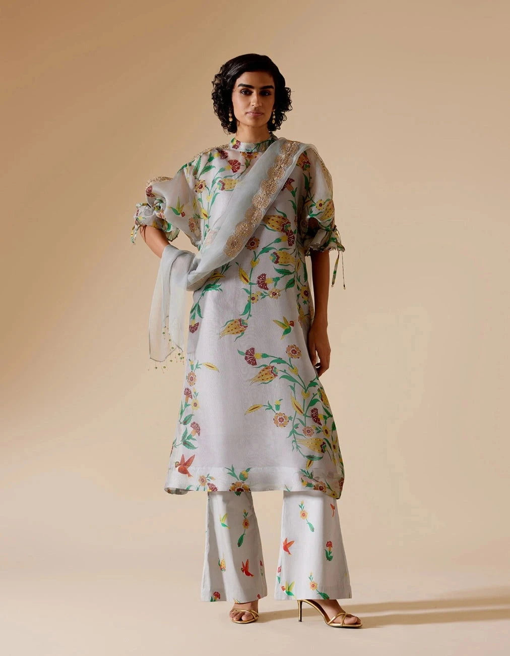 Bunka Bia Grey Printed Tunic Set - Pallodstore