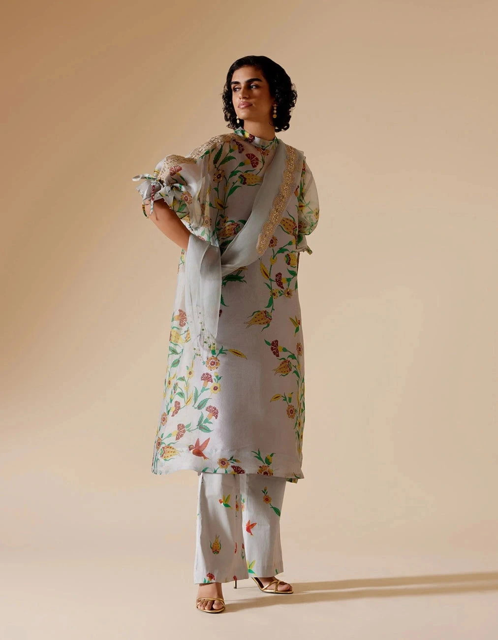 Bunka Bia Grey Printed Tunic Set - Pallodstore