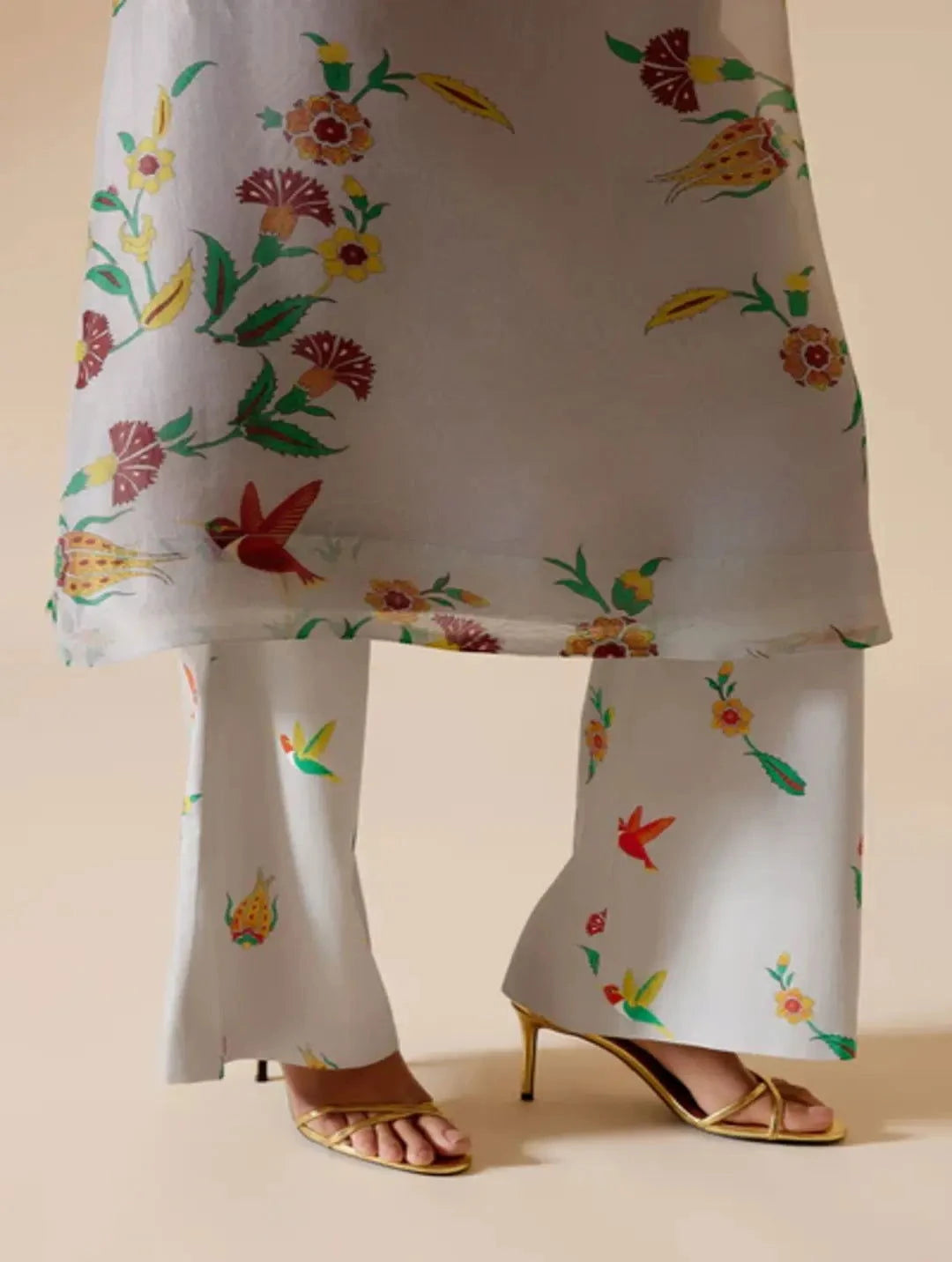Bunka Bia Grey Printed Tunic Set - Pallodstore