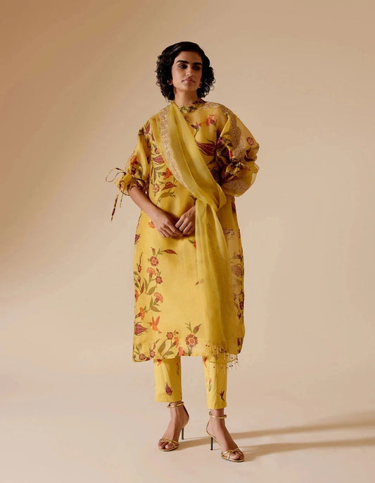 Bunka Bia Tunic In Yellow Print - Pallodstore