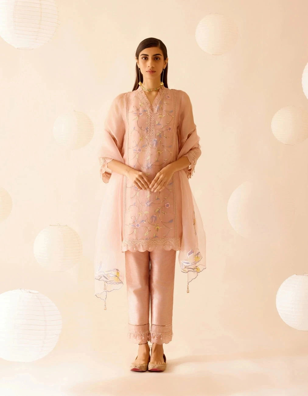 Bunka Farida Pink Kurta Set - Pallodstore
