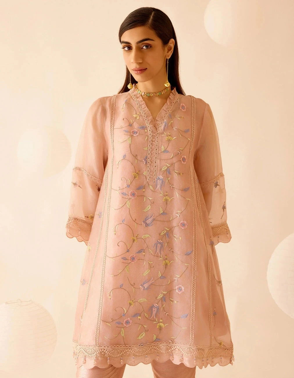 Bunka Farida Pink Kurta Set - Pallodstore
