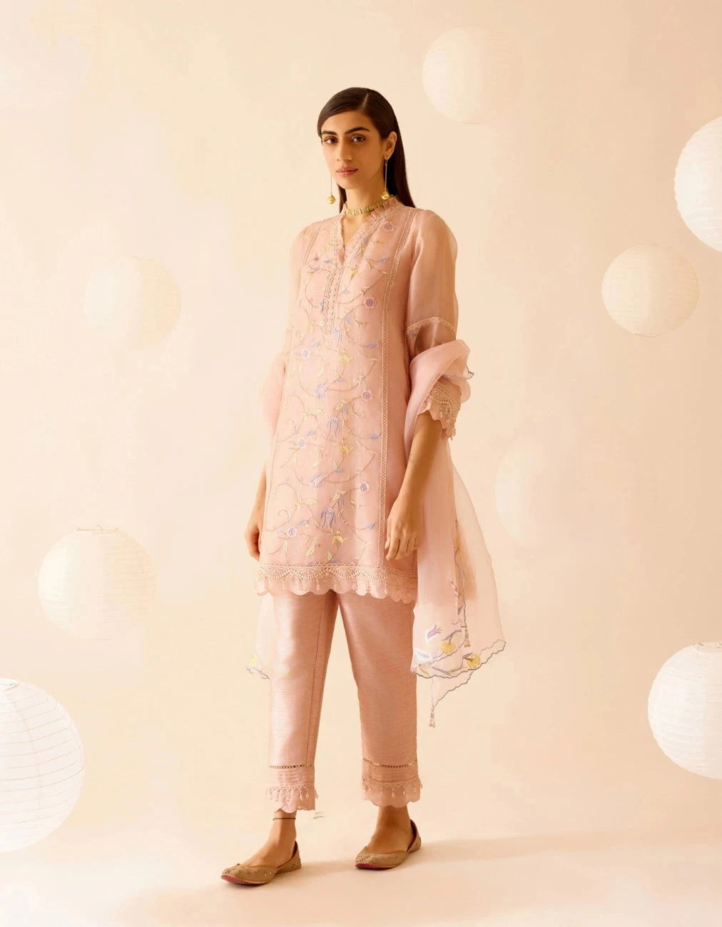 Bunka Farida Pink Kurta Set - Pallodstore