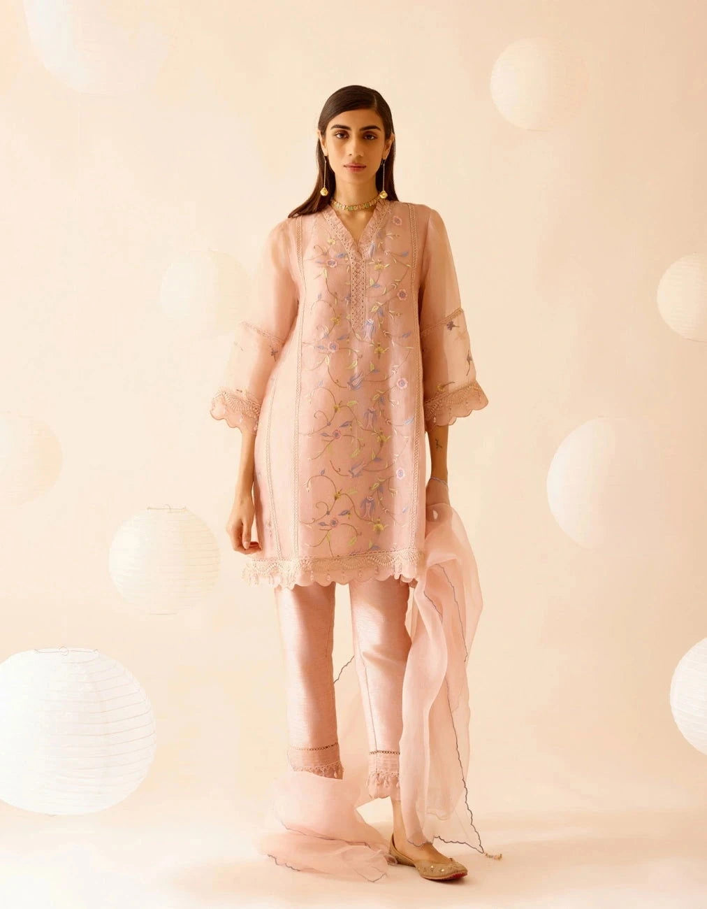 Bunka Farida Pink Kurta Set - Pallodstore